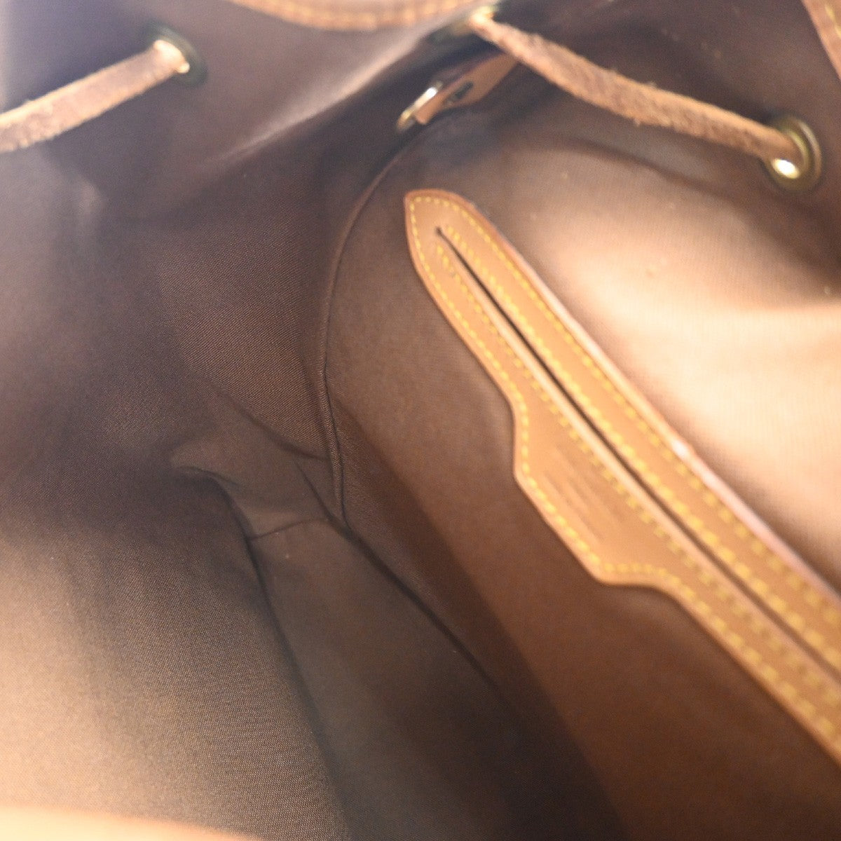 LOUIS VUITTON Montsouris GM Backpack Bag Monogram Leather Brown M51135 97CA777