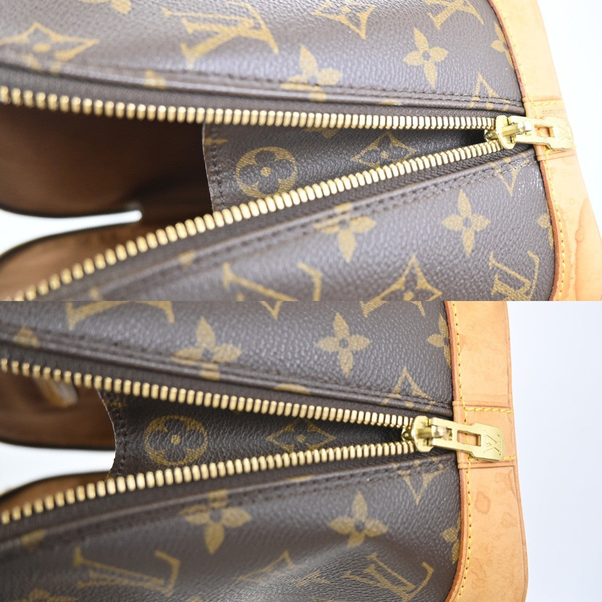 LOUIS VUITTON LV Logo Alma Hand Bag Monogram Leather Brown France M51130 73AA211