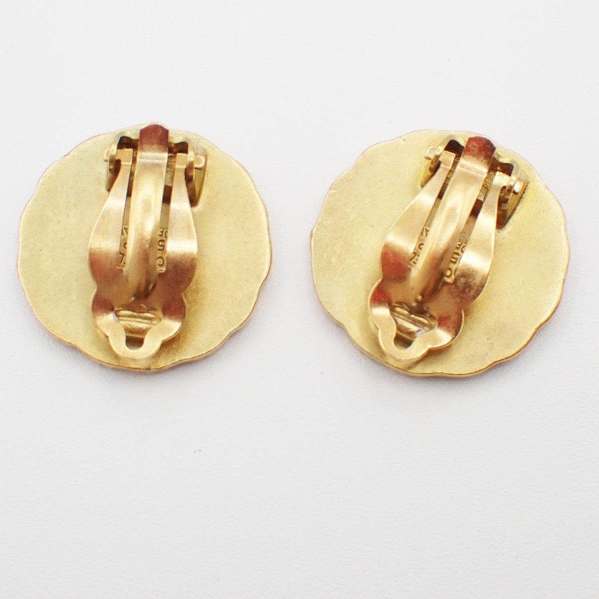 CHANEL CC Logo Earring 95P Clip-On Black GHW Accessory Vintage 87RF631
