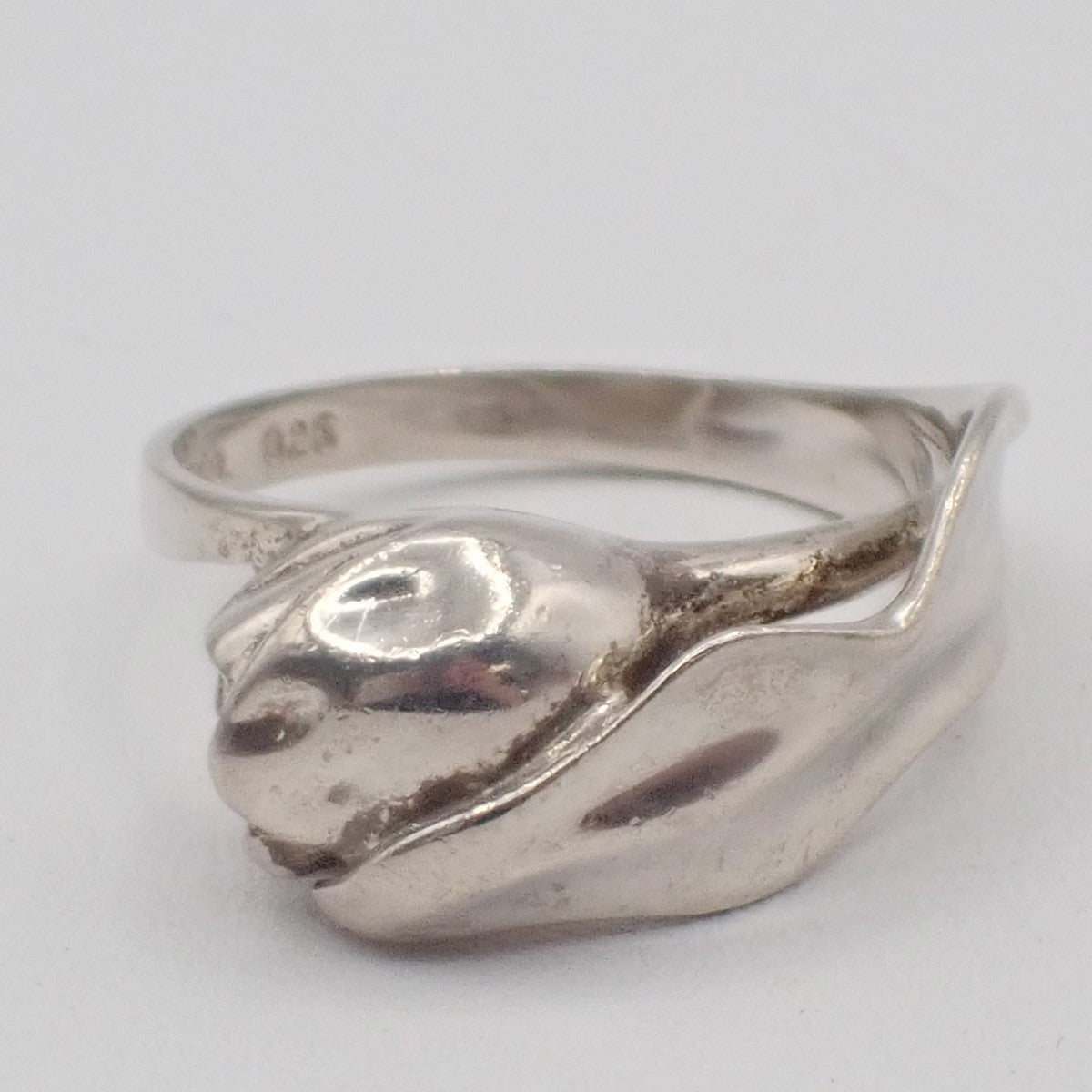 Tiffany & Co. Logo Tulip Ring Sterling Silver 925 US Size 4.0-4.5 01KC079