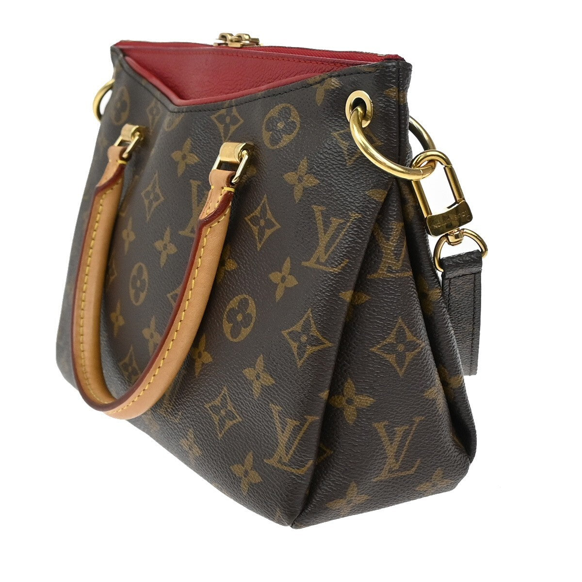 LOUIS VUITTON Pallas BB 2Way Hand Bag Monogram Leather Brown Red M41241 681EE132