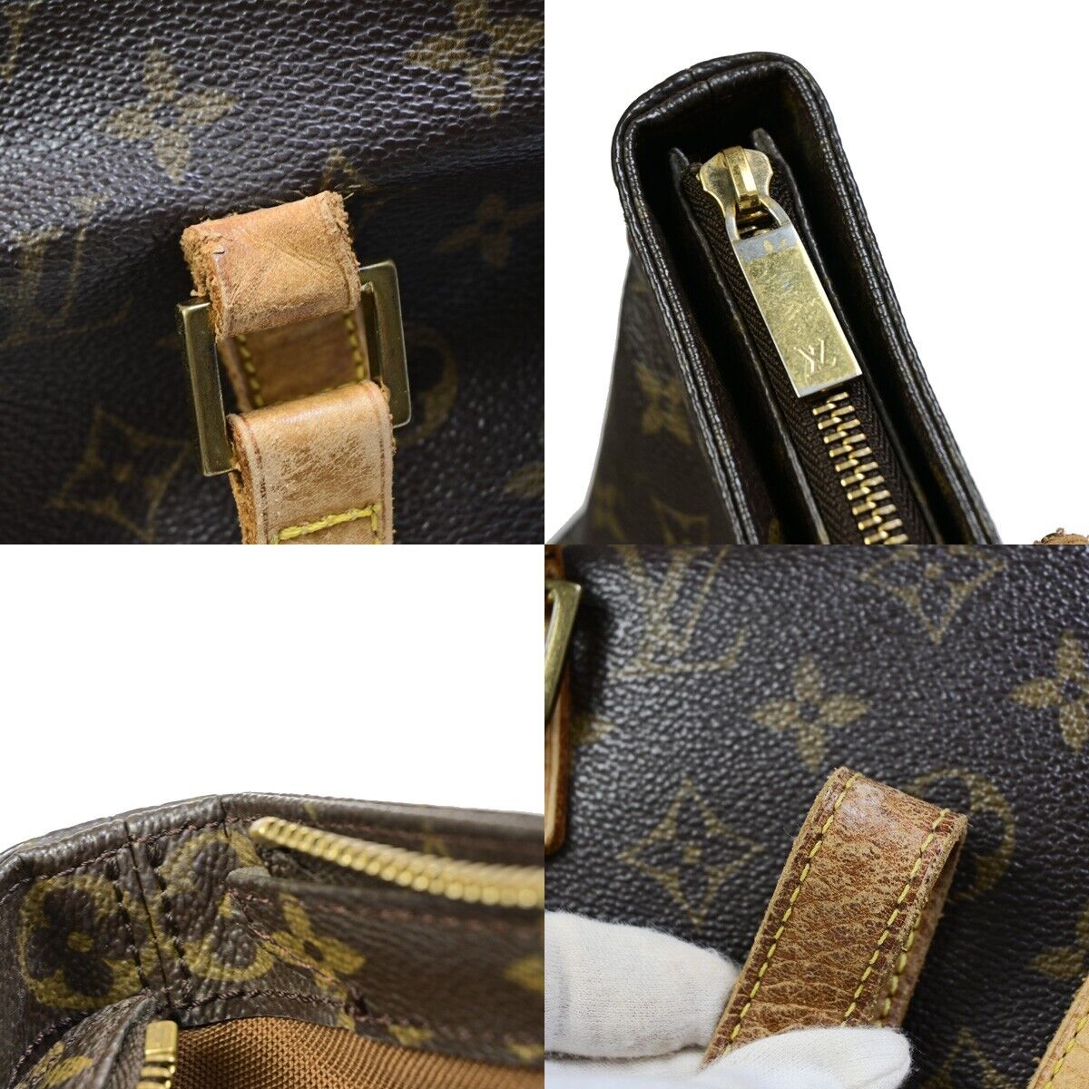 LOUIS VUITTON Cabas Piano Shoulder Bag Monogram Leather Brown M51148 38EB654