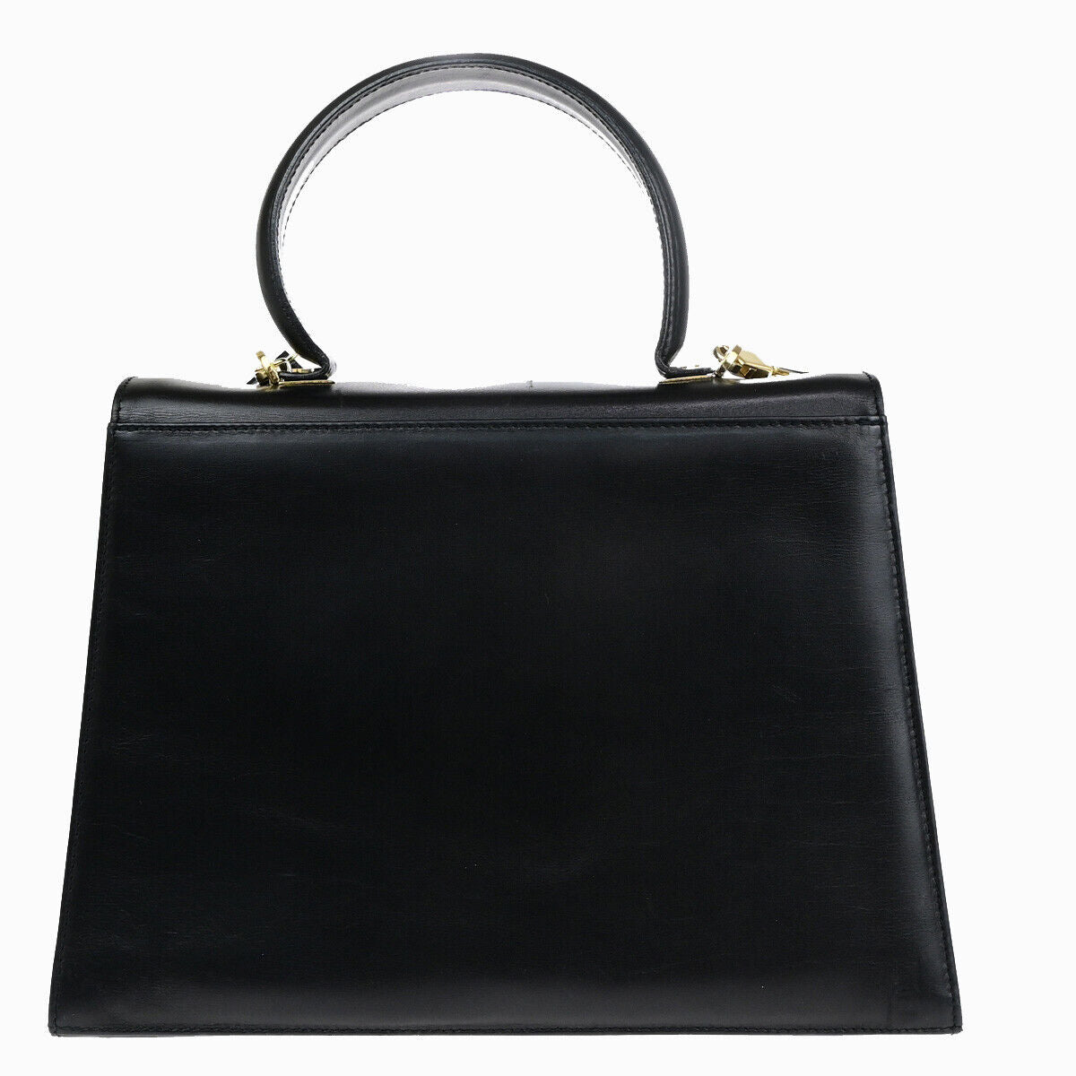 SALVATORE FERRAGAMO Gancini 2Way Shoulder Hand Bag Leather Black GHW 89YF705