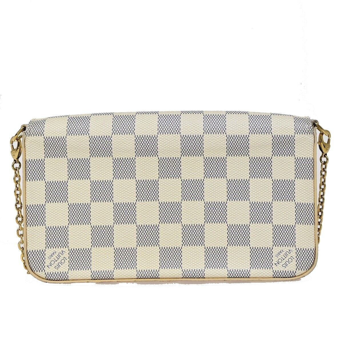 LOUIS VUITTON Felicie Pochette Chain Shoulder Bag Damier Azur WE N63106 99FB120