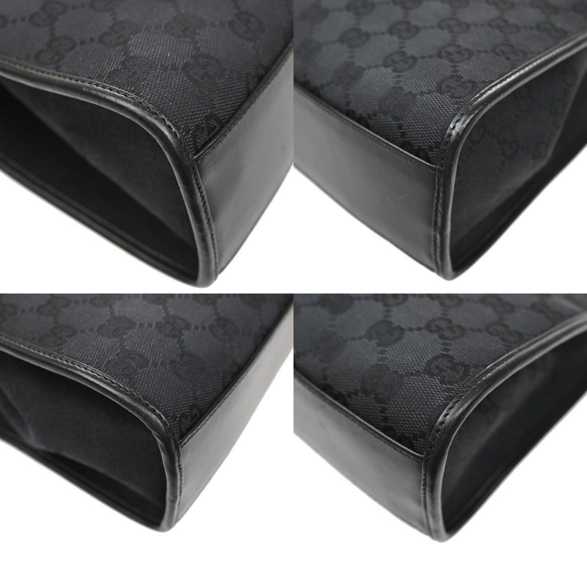 Gucci GG Pattern Jackie Shoulder Tote Bag Canvas Leather Black Italy 79SA077