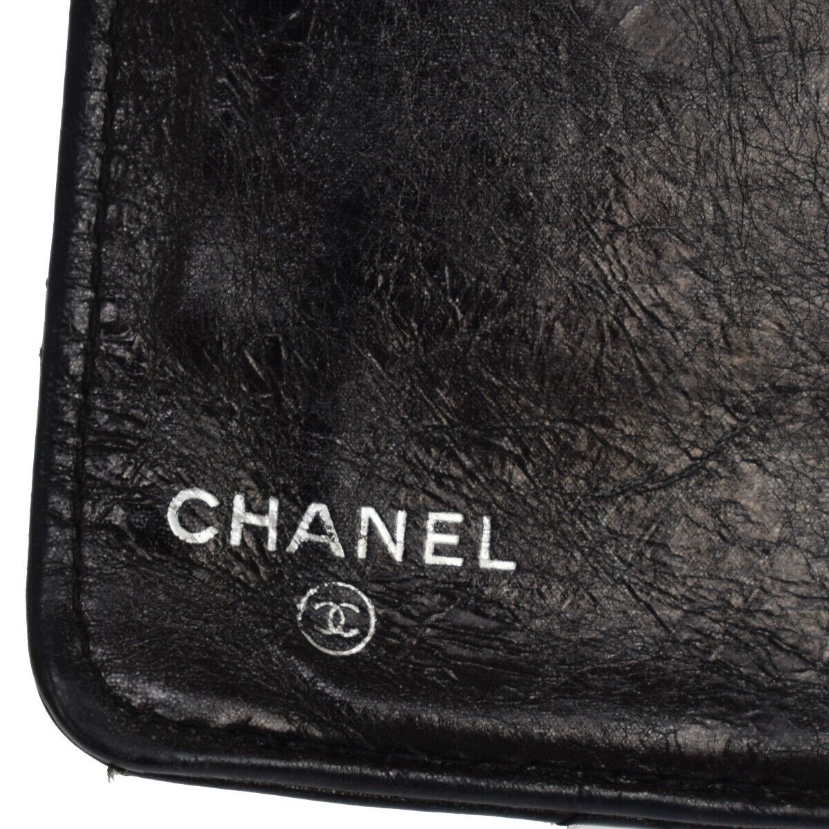 CHANEL CC Logo Matelasse Bifold Long Wallet Purse Leather Black France 60SH438