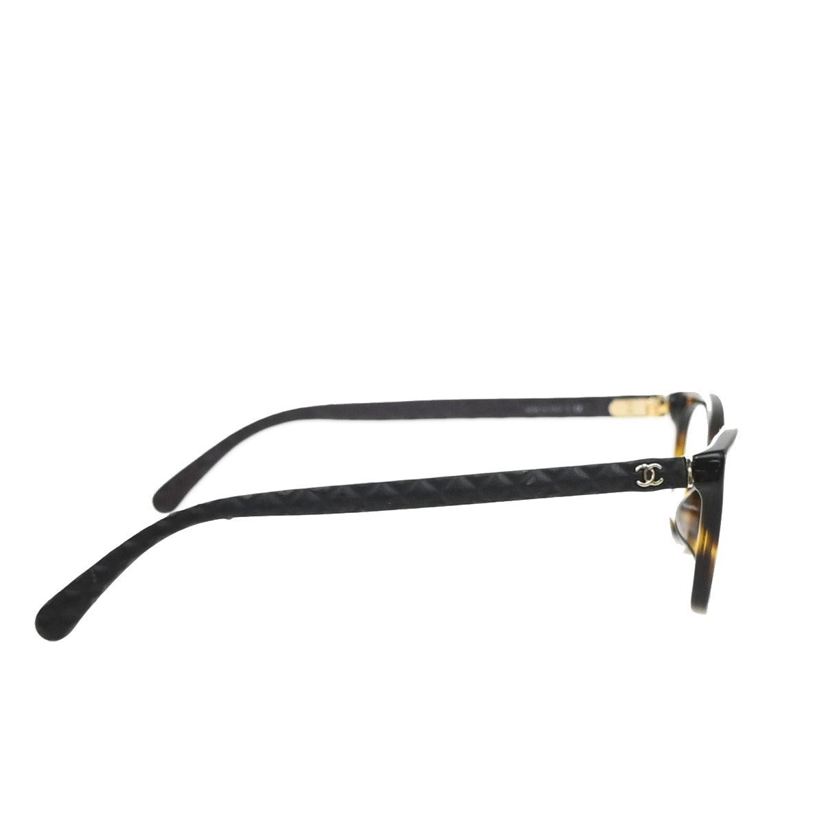 CHANEL CC Logo Matelasse Glasses Eye Wear 3287-Q-A Plastic Black 09RF712