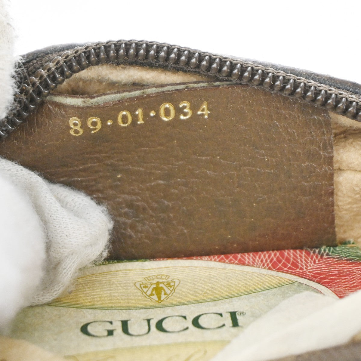 GUCCI GG Sherry Pattern Clutch Hand Bag PVC Leather Brown Italy 05TA585