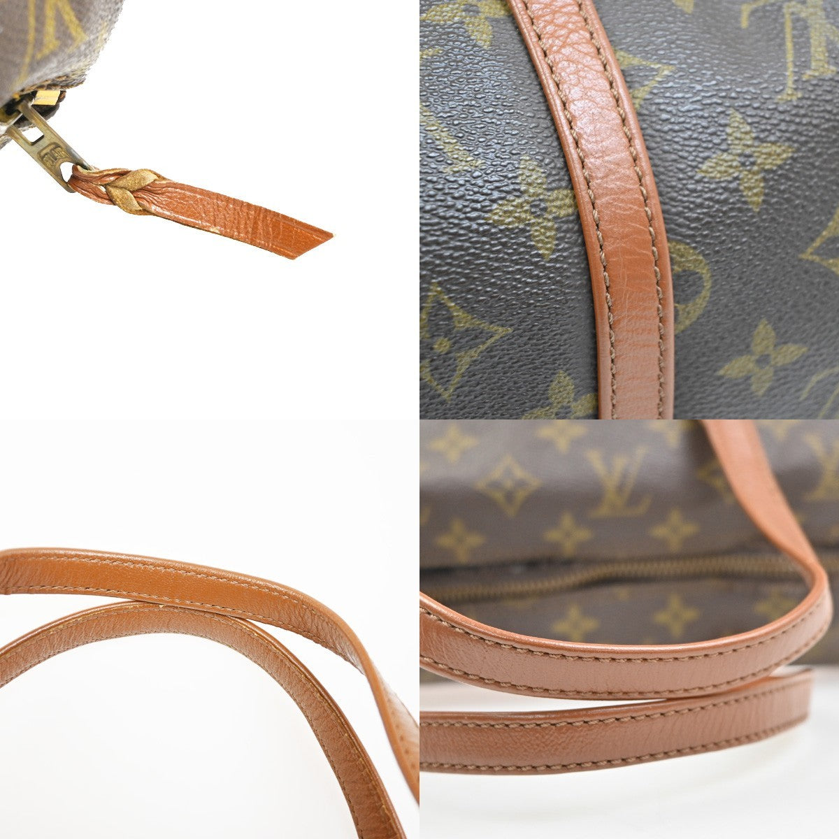 LOUIS VUITTON Logo PAPILLON 30 Hand Bag Monogram Leather Brown M51365 62MA486