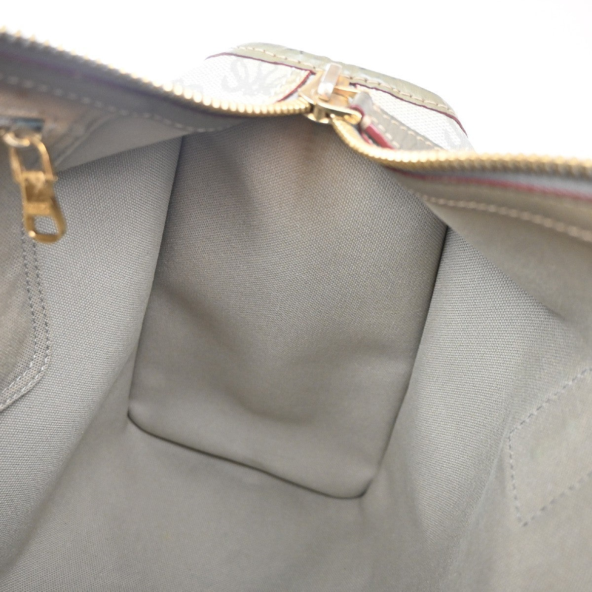 LOEWE Logo AMAZONA Anagram Pattern Hand Bag PVC Leather Gray GHW Spain 35YH954