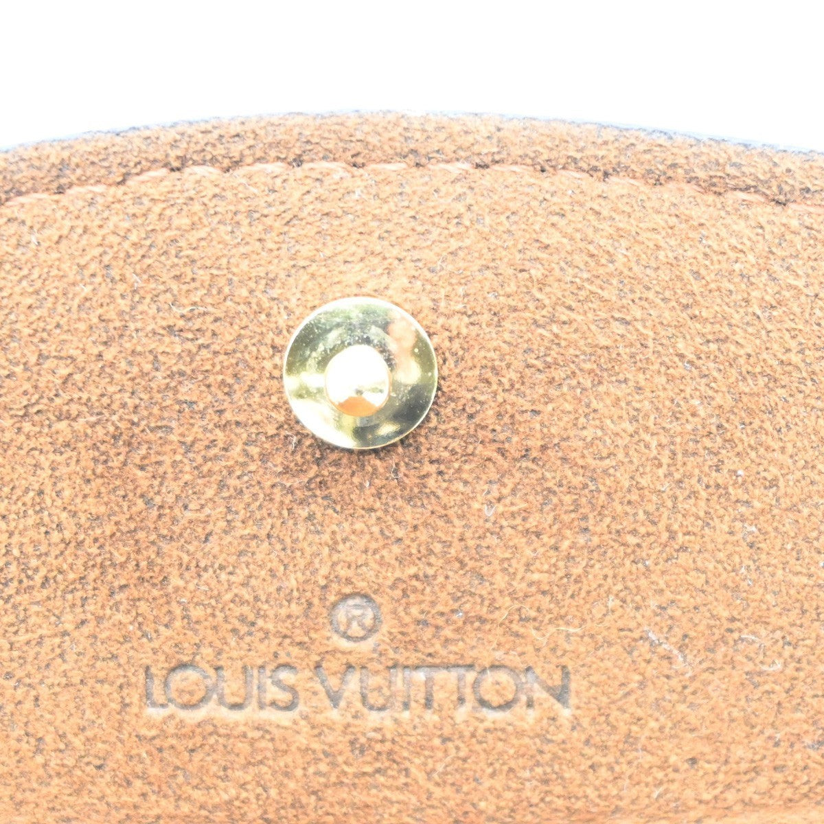 LOUIS VUITTON Cufflinks Bouton Set Case Damier Ebene Gold Italy M61030 61KC477