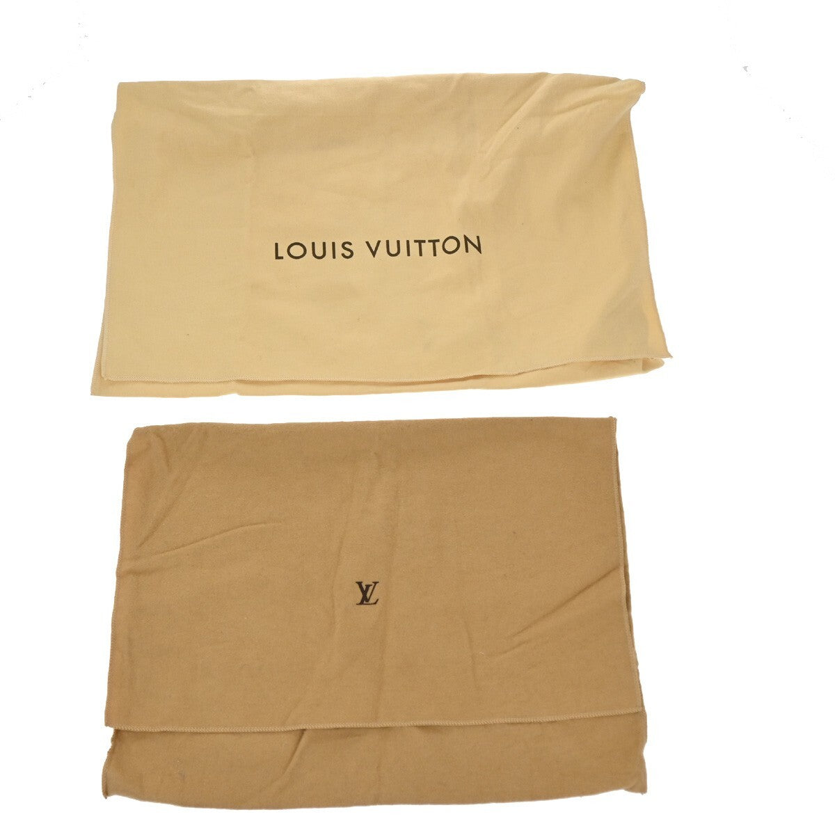 LOUIS VUITTON Logo 10 Set Dust Bag Drawstring Canvas Cotton Beige Brown 09EE138