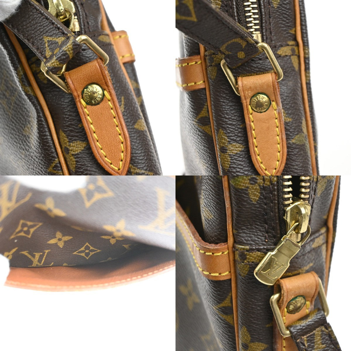 LOUIS VUITTON Danube Shoulder Bag Monogram Leather Brown France M45266 93CA943