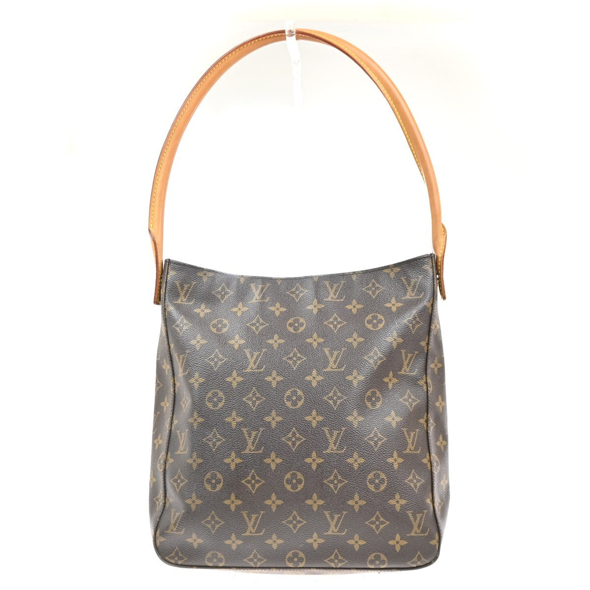 LOUIS VUITTON Logo Looping GM Shoulder Bag Monogram Leather Brown M51145 13KC475