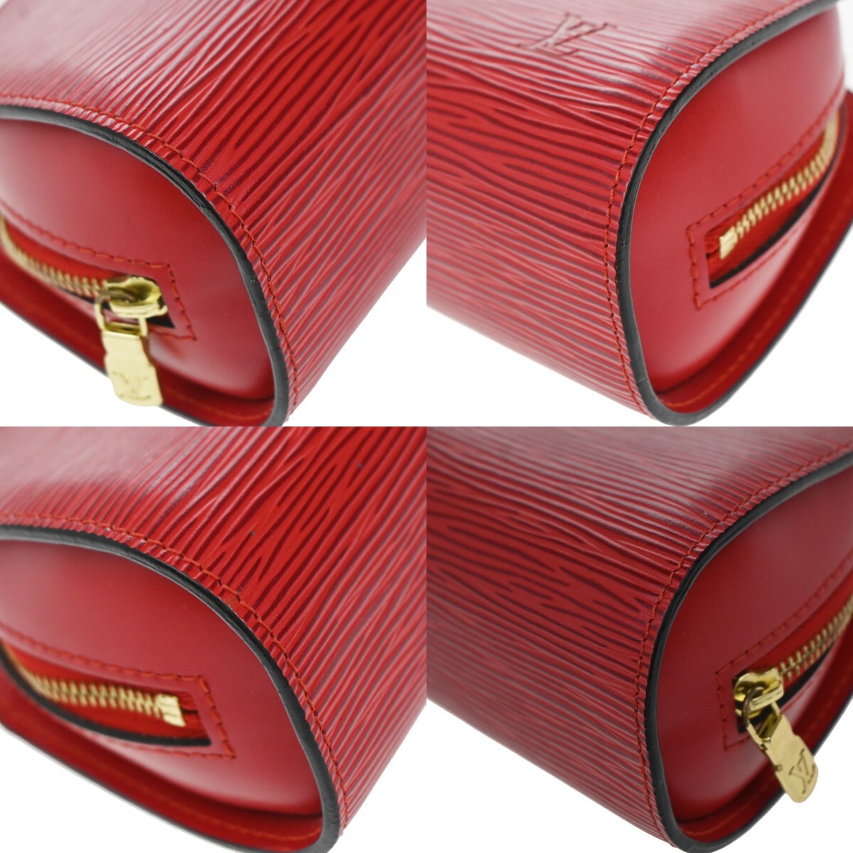 LOUIS VUITTON LV Logo Dauphine PM Pouch Bag Epi Leather Red M48447 02EE220