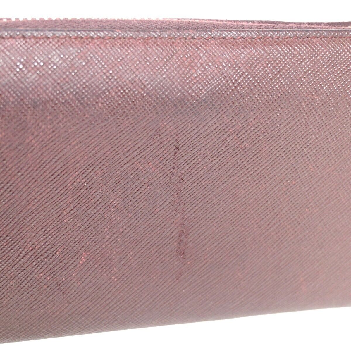 PRADA Logo Saffiano Long Zipper Wallet Purse Leather Brown GHW Italy 02YD998