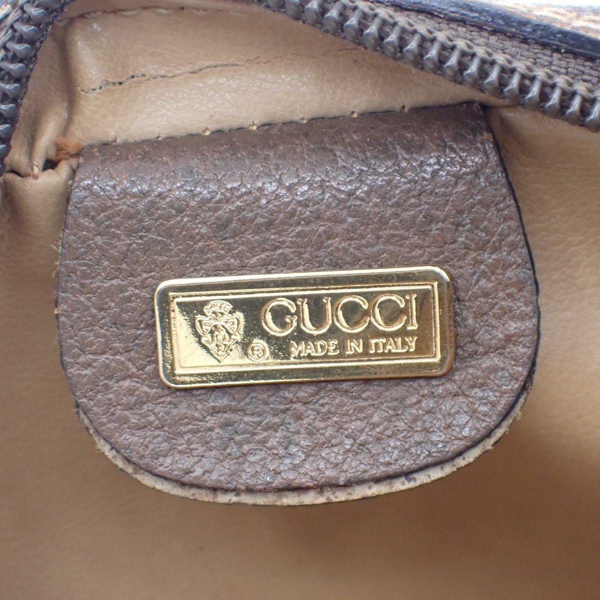 GUCCI GG Pattern Sherry Line Mini Shoulder Bag PVC Leather Beige Brown 32KC369