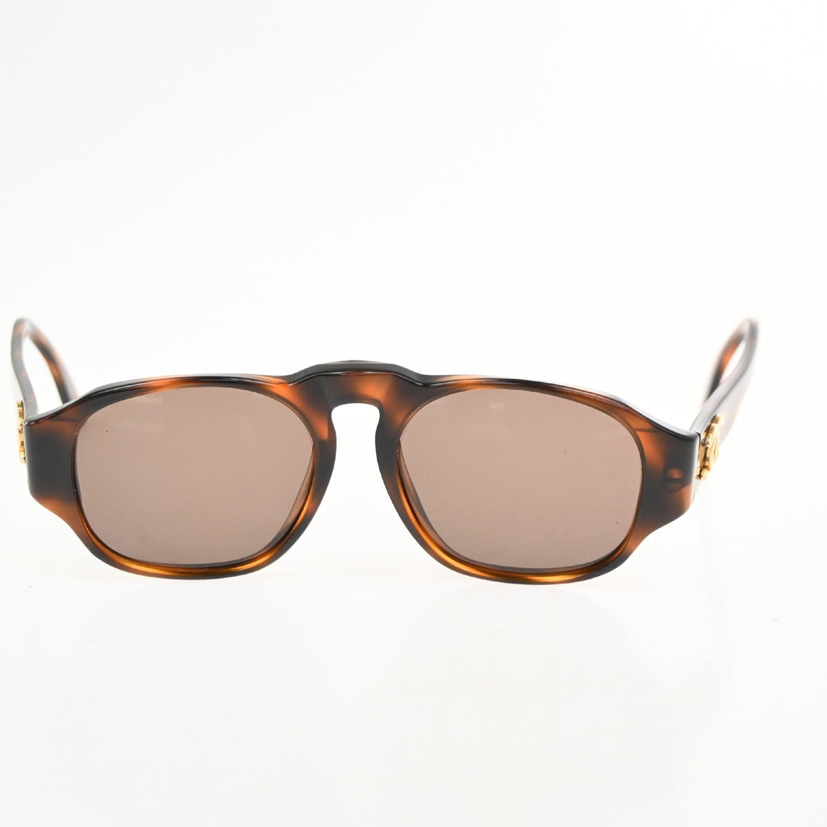 CHANEL CC Logo Sunglasses Eye Wear Plastic Brown GHW Italy 0006 09RL981