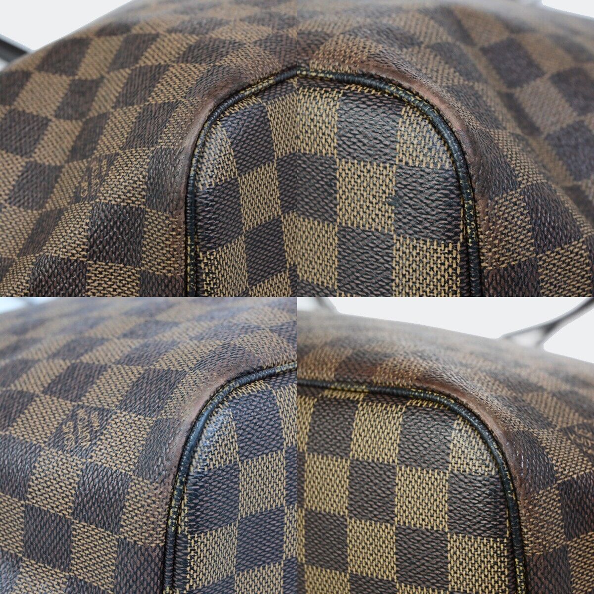 LOUIS VUITTON Neverfull MM Shoulder Tote Bag Damier Leather Brown N51105 90EB850