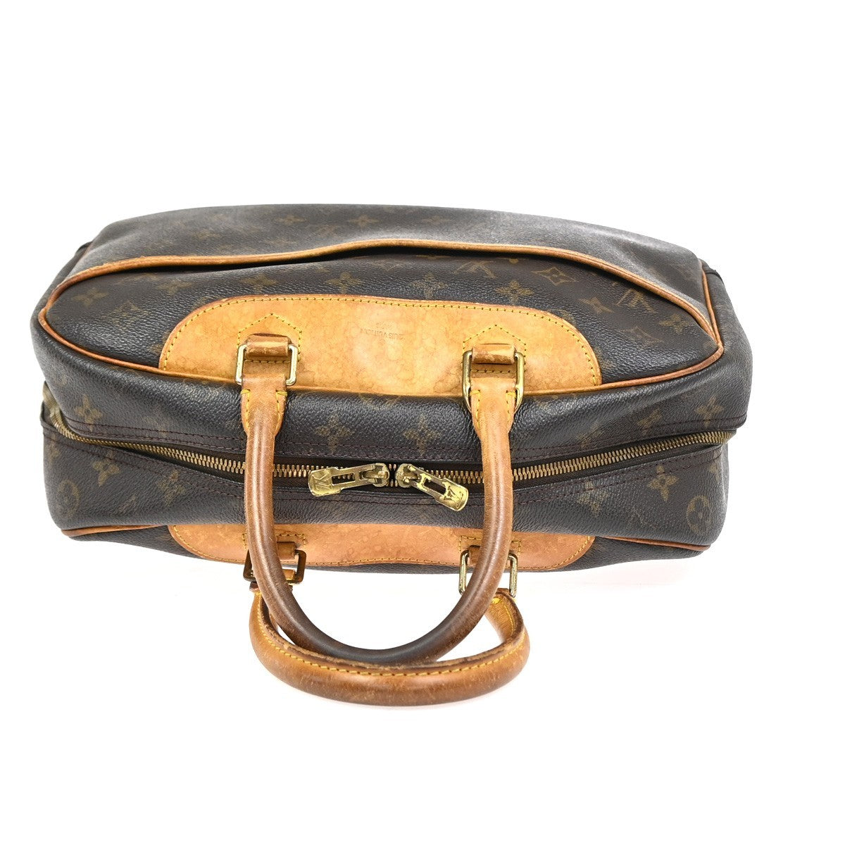 LOUIS VUITTON LV Logo Deauville Hand Bag Monogram Leather Brown M47270 37YH878