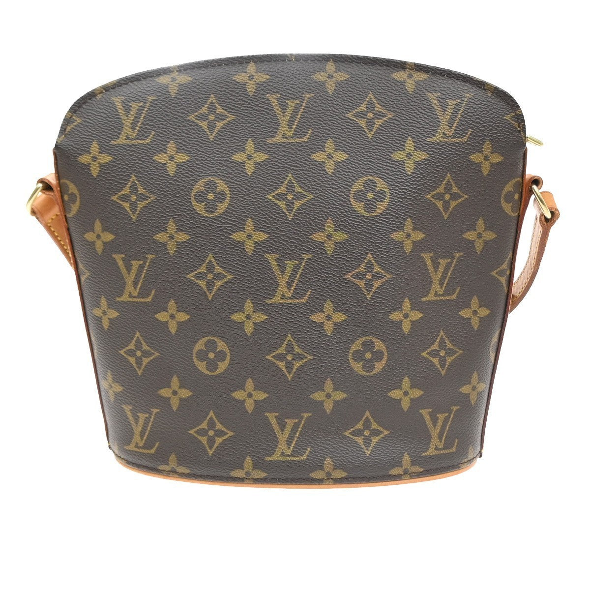 LOUIS VUITTON Logo Drouot Shoulder Bag Monogram Leather Brown M51290 77YH948