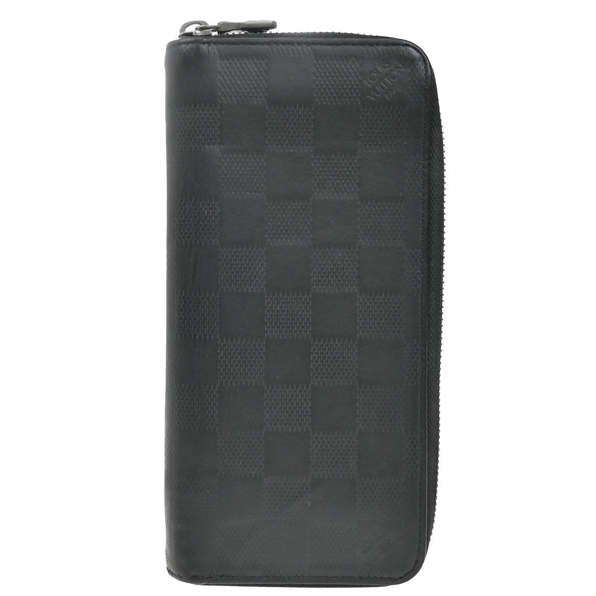 LOUIS VUITTON Zippy Wallet Vertical Damier Infini Leather Black N63548 68KB391