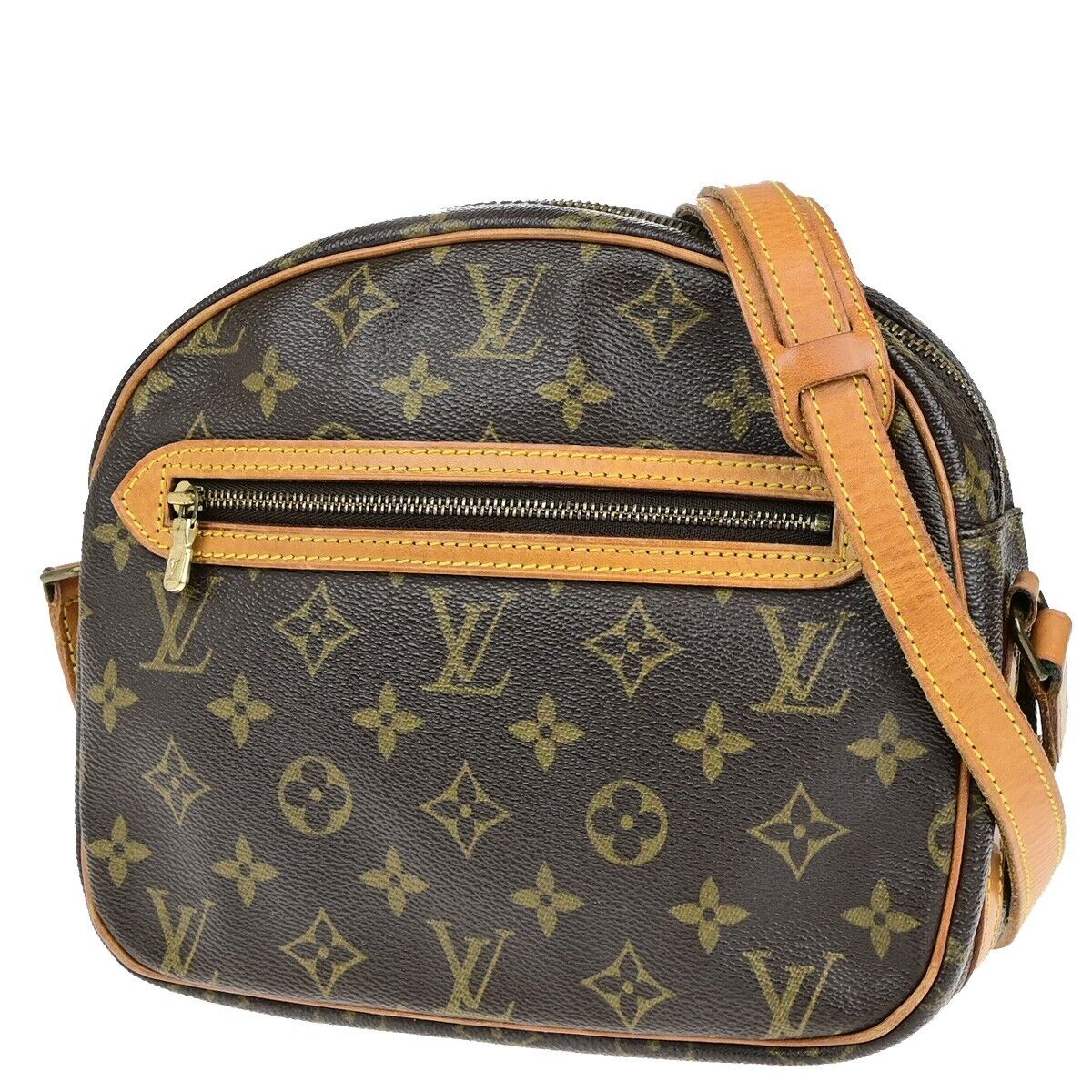 LOUIS VUITTON Senlis Shoulder Bag Monogram Leather Brown France M51222 31ED197