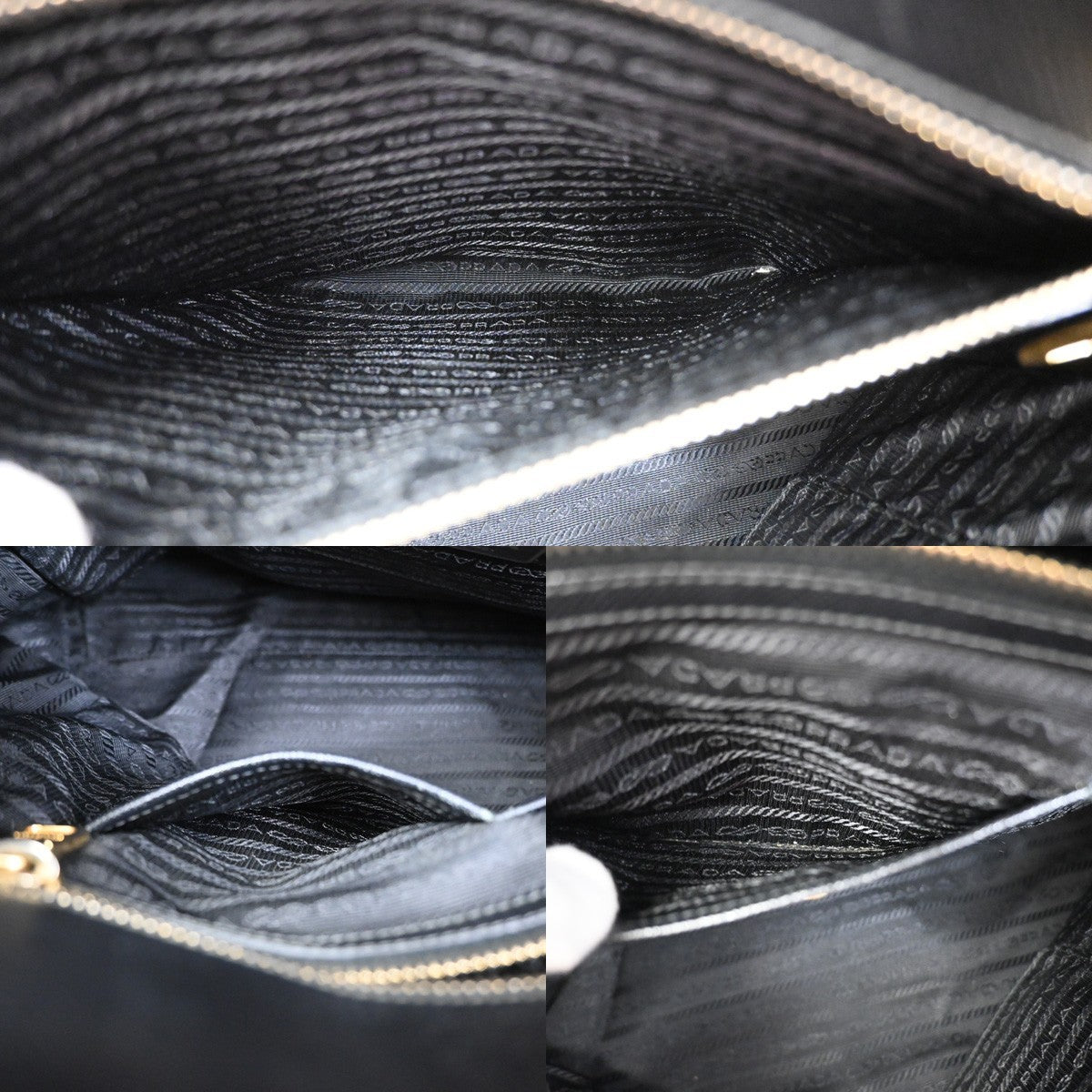 PRADA Logo Saffiano 2Way Shoulder Hand Bag Leather Black Nero GHW Italy 18KC948