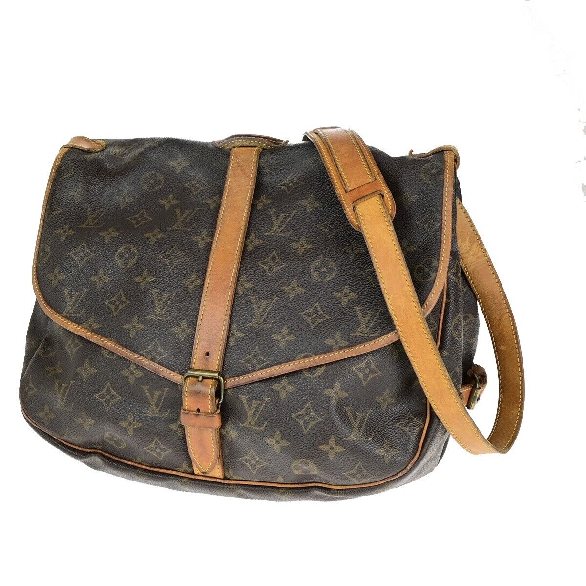 LOUIS VUITTON Saumur 35 Shoulder Bag Monogram Leather BN France M42254 39ED126