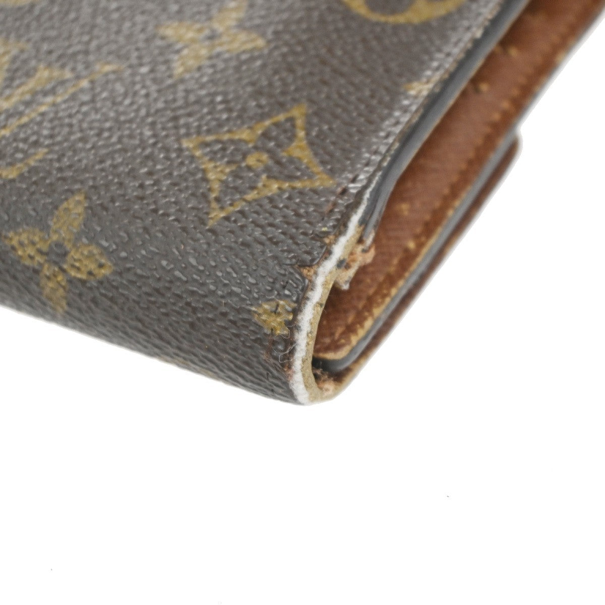 LOUIS VUITTON LV Logo 2 Set Bifold Wallet Monogram Leather Brown 01KP392