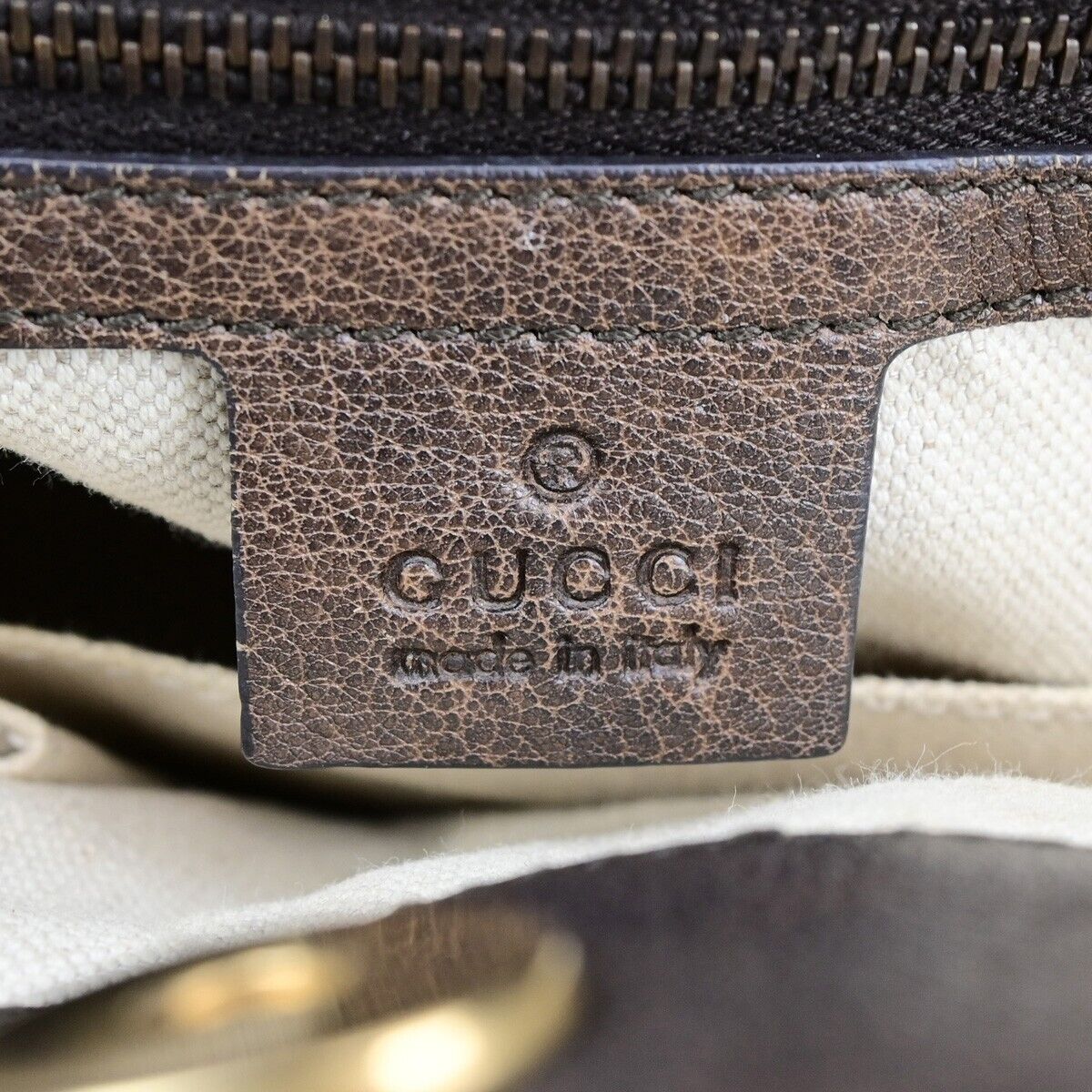 GUCCI Logo GG Laidback Crafty Shoulder Tote Bag Canvas Leather Brown 35FB230