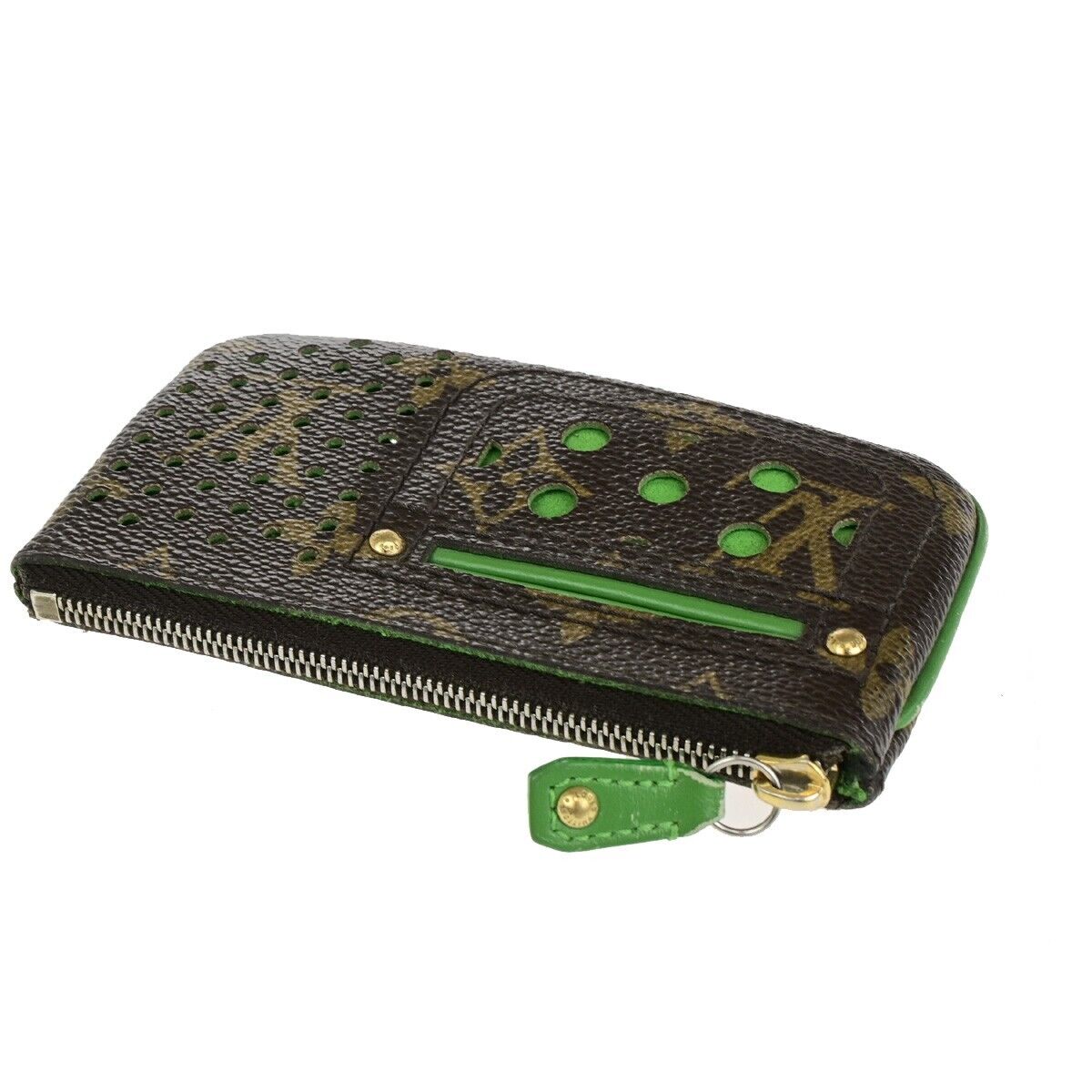 LOUIS VUITTON Pochette Cles Coin Wallet Monogram Perfo BN Green M95186 38FB244
