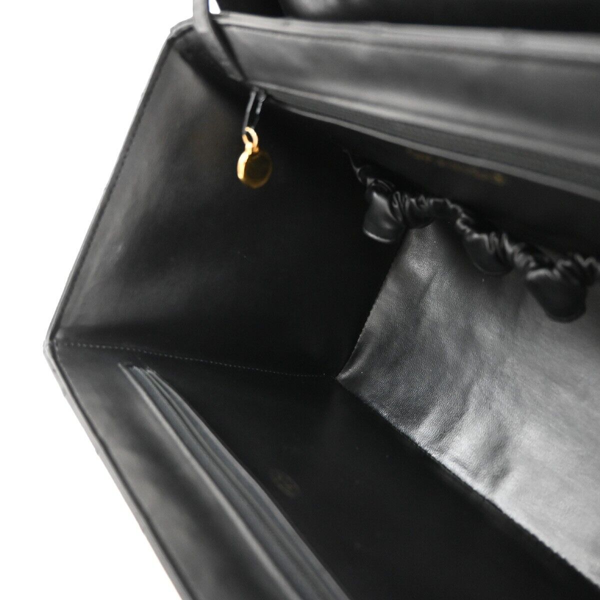 CHANEL CC Logo Bicolore 2Way Vanity Shoulder Hand Bag Leather Black GHW 653RF235