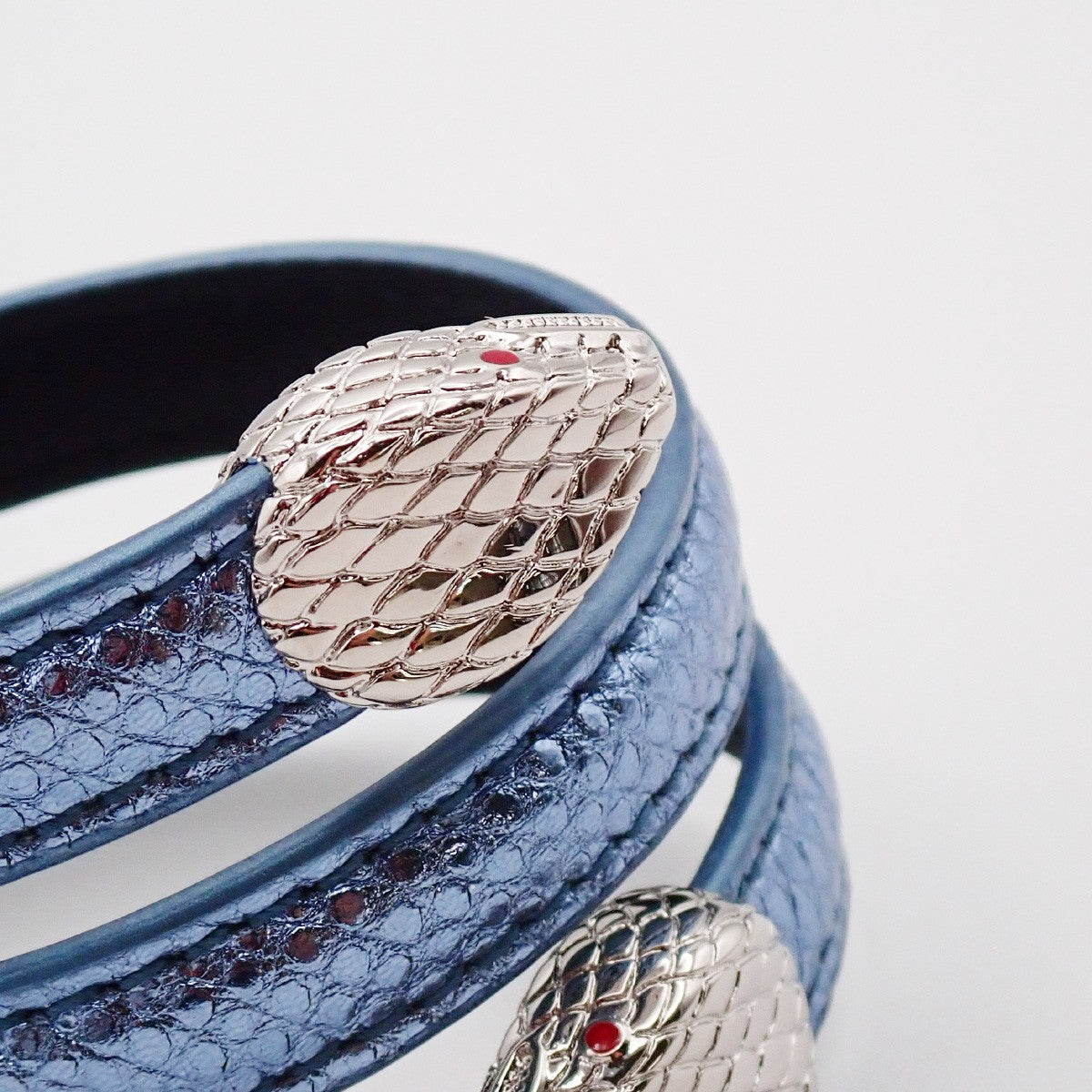 BVLGARI Logo Serpenti Forever Bracelet Blue Silver Italy Accessory 31RL216