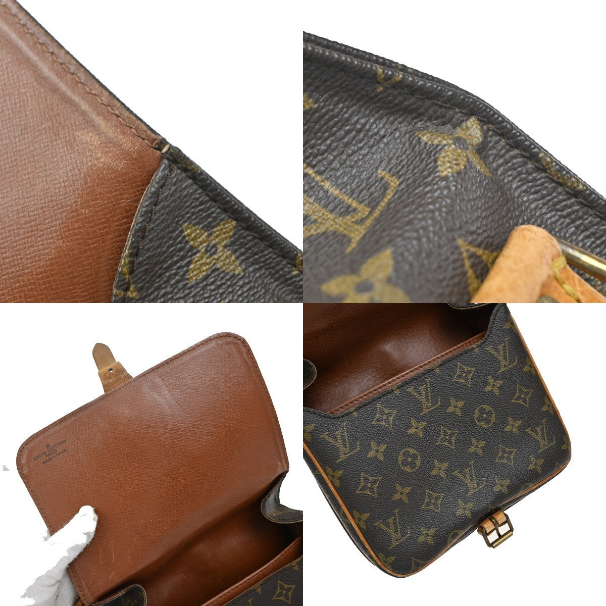 LOUIS VUITTON Cartouchiere MM Shoulder Bag Monogram Leather Brown M51253 33KP008