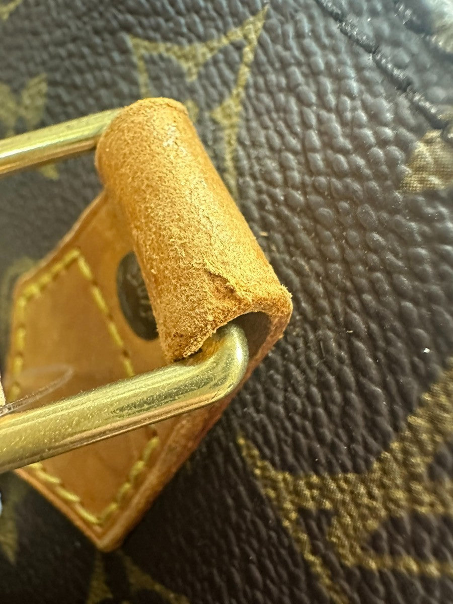 LOUIS VUITTON LV Logo Alma Hand Bag Monogram Leather Brown France M51130 32KC515