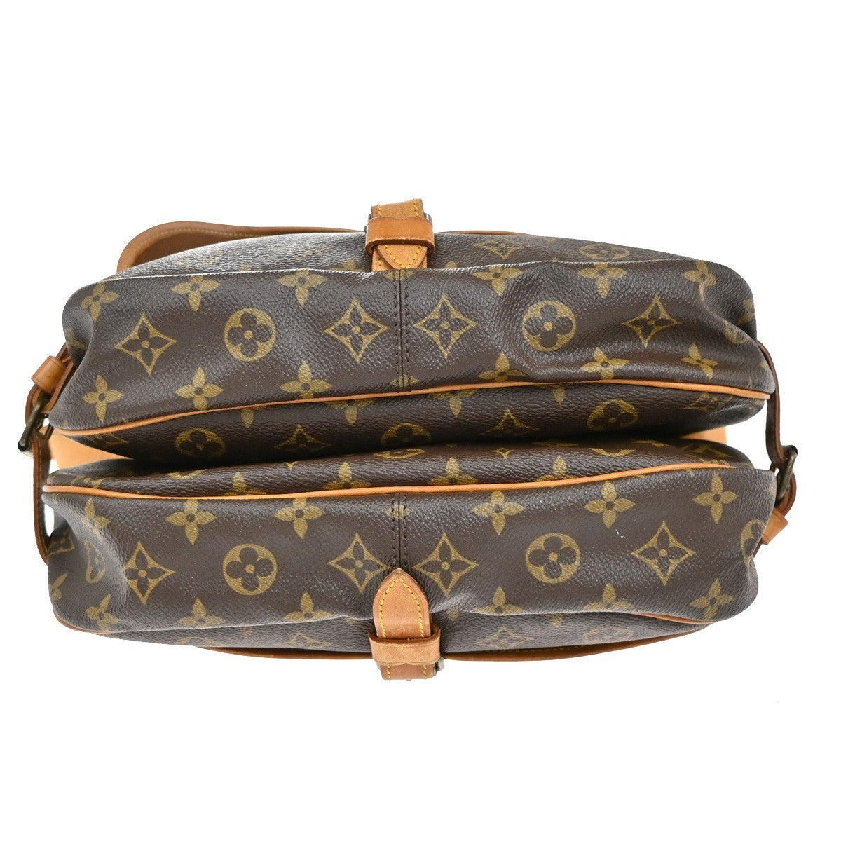 LOUIS VUITTON Logo Saumur 30 Shoulder Bag Monogram Leather Brown M42256 18EF915