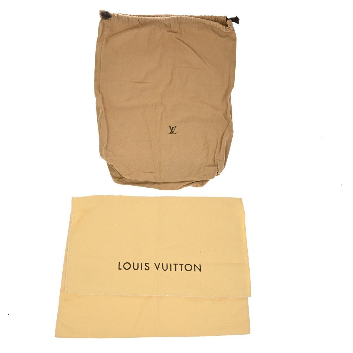 LOUIS VUITTON Logo 10 Set Dust Bag Drawstring Canvas Cotton Beige Brown 09KP188