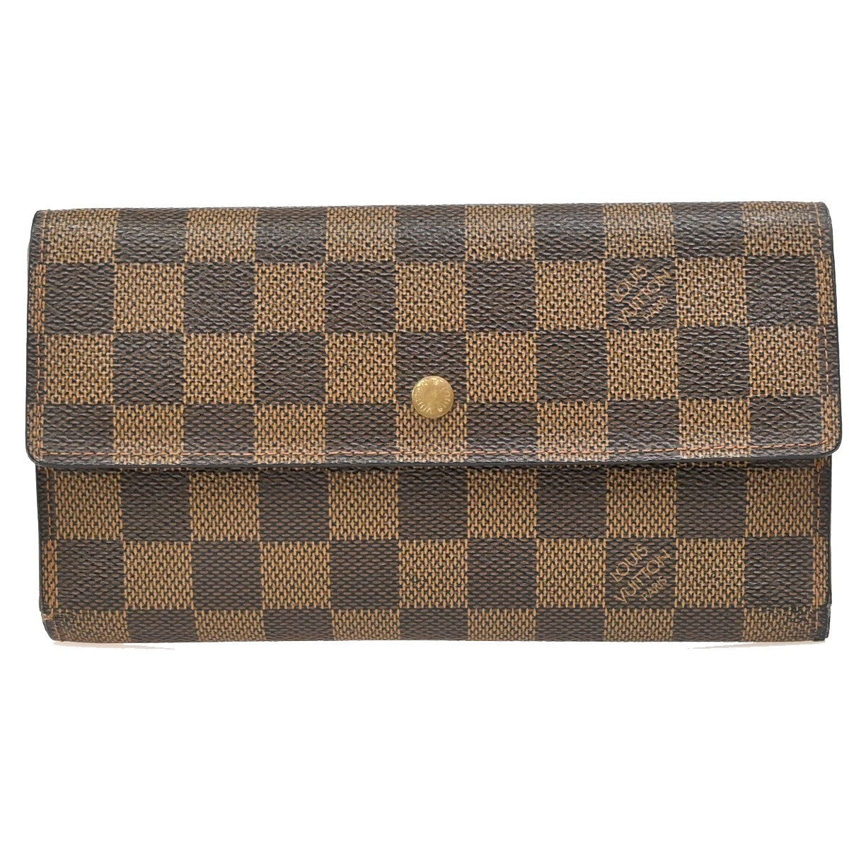 LOUIS VUITTON International Trifold Wallet Damier Leather Brown N61215 02KP147