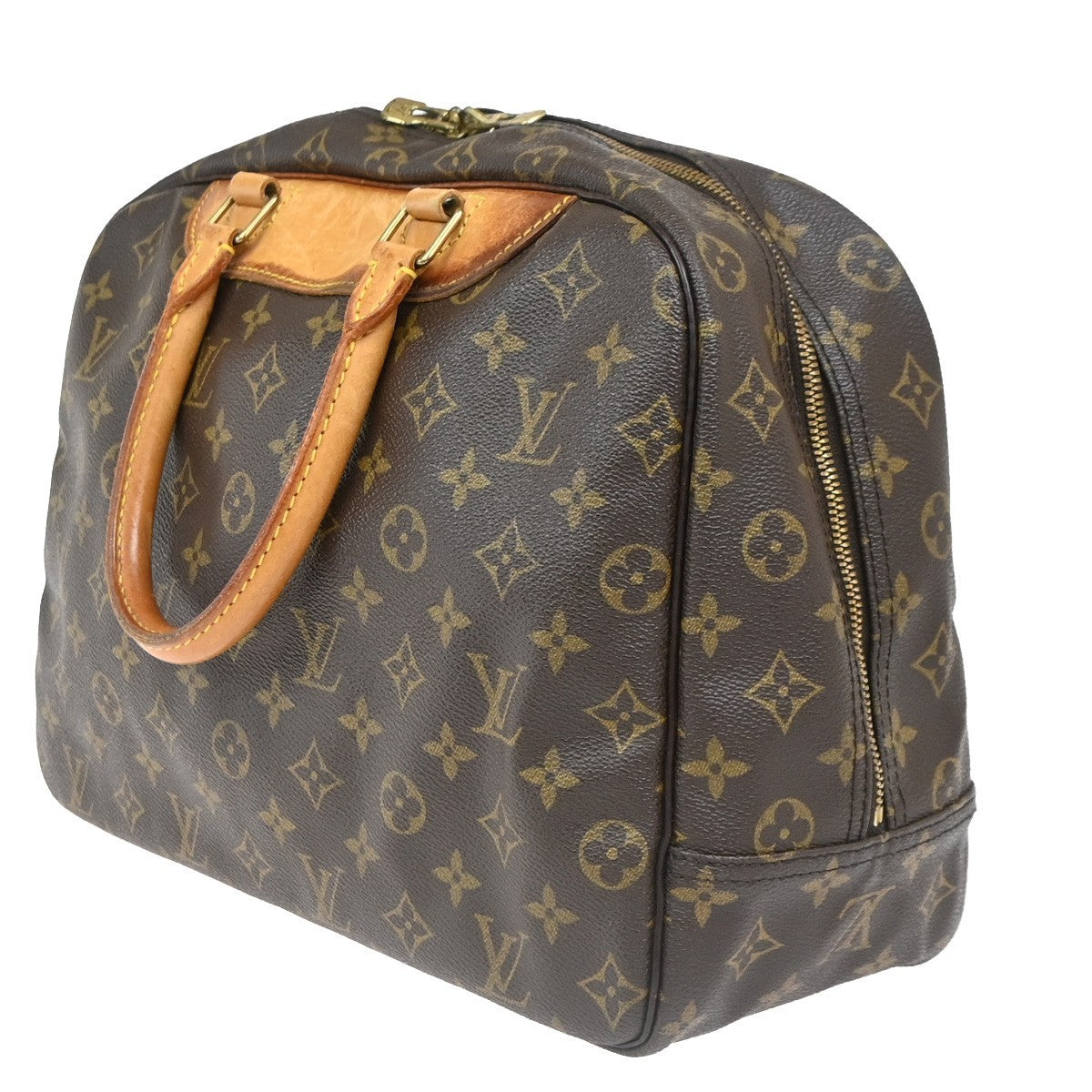 LOUIS VUITTON LV Logo Deauville Hand Bag Monogram Leather Brown M47270 65ZA315