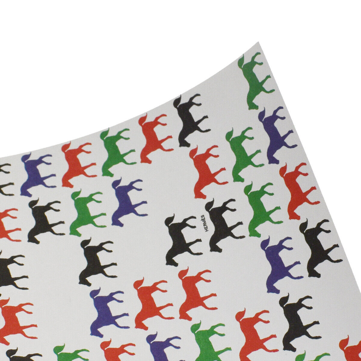 Auth HERMES LES GRANDES FEUILLES D'HERMES Horse Wallpaper Wrapping 06MC457 ⑥