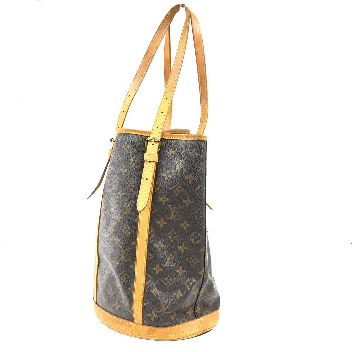 OUIS VUITTON BUCKET GM Shoulder Tote Bag Monogram Leather Brown M42236 65SA056