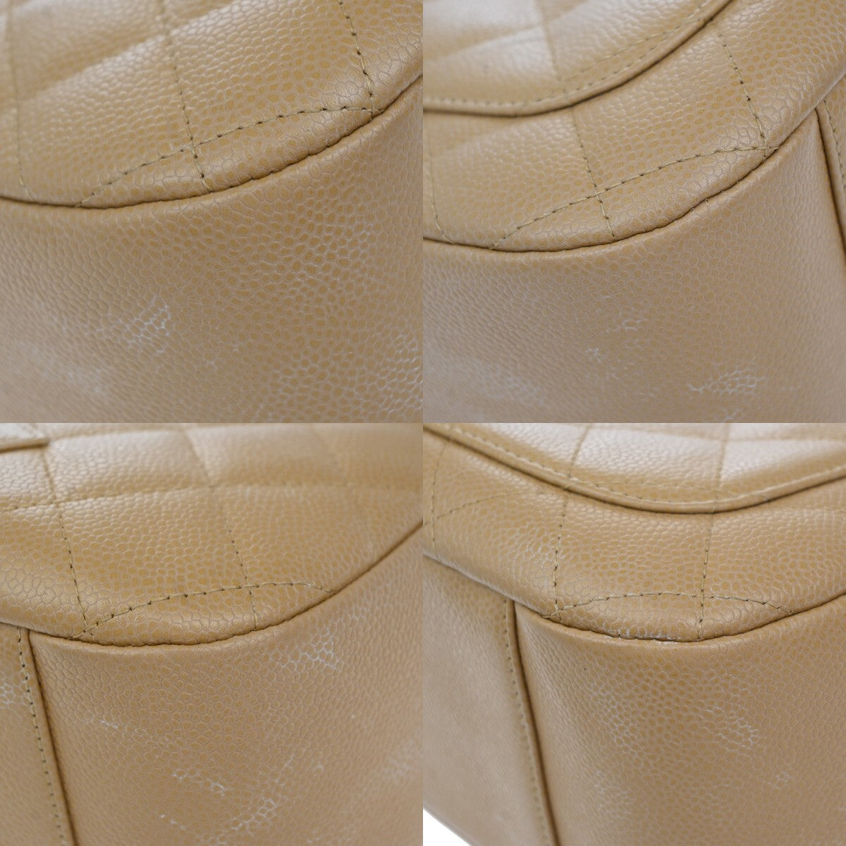 CHANEL Timeless CC Matelasse Chain Shoulder Bag Calfskin Leather Beige 813RF263