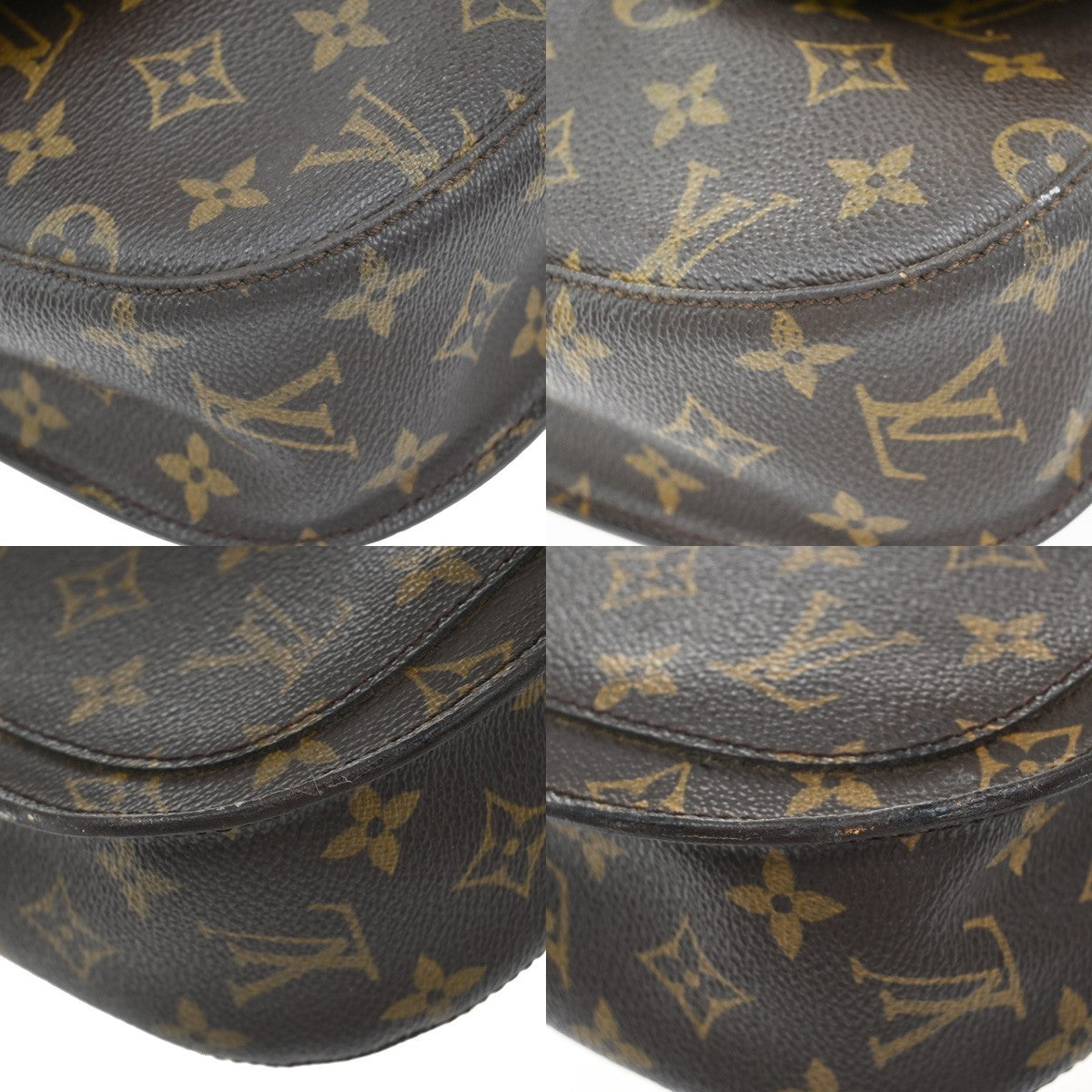 LOUIS VUITTON Saint Cloud GM Shoulder Bag Monogram Leather Brown M51242 64KP074