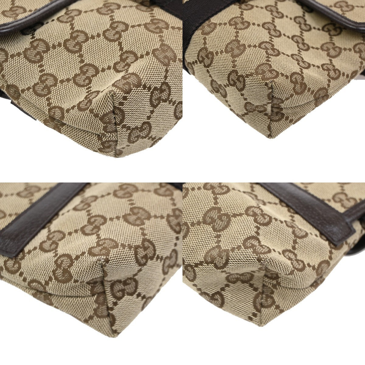 GUCCI GG Pattern Waist Bag Canvas Leather Beige Brown SHW Italy 76KB758