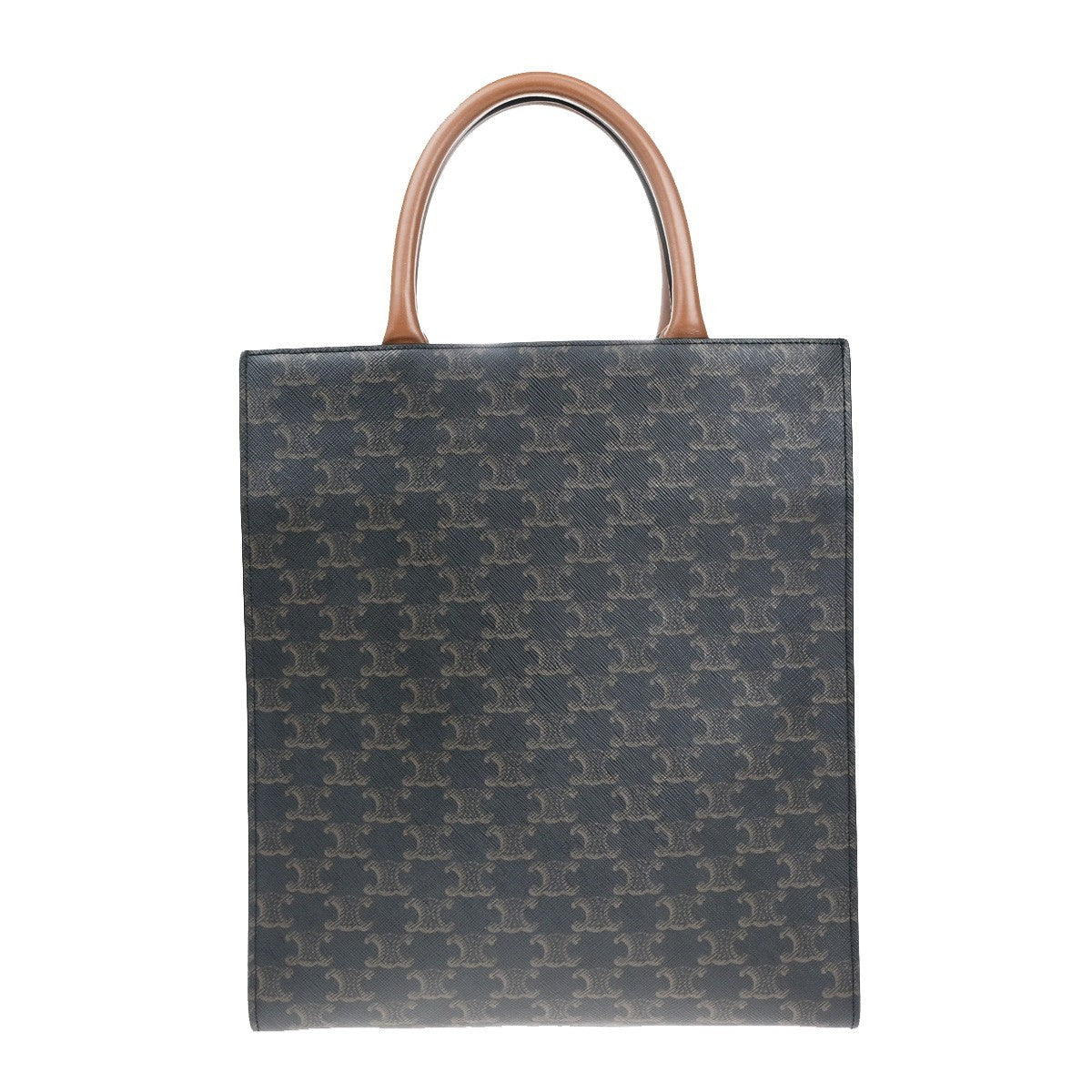 54.Live CELINE Vertical Cabas 2Way Tote Bag Triomphe Canvas Leather 662RK408