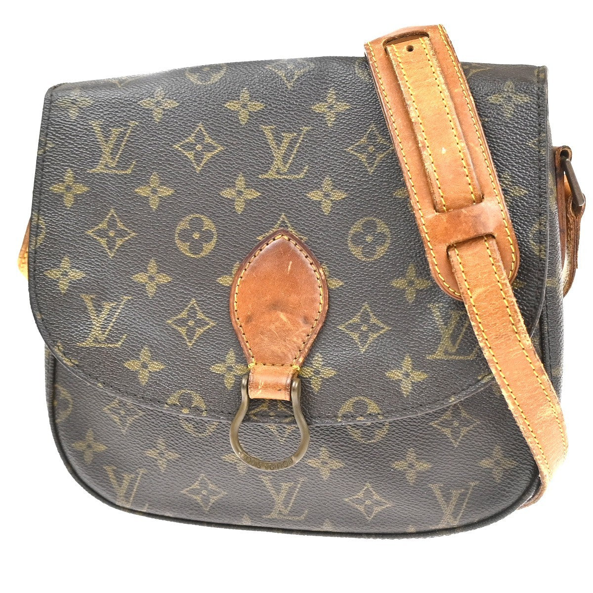 LOUIS VUITTON Saint Cloud GM Shoulder Bag Monogram Leather Brown M51242 32YH880