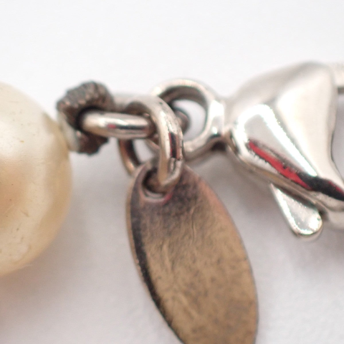CHANEL CC Logo Imitation Pearl Chain Necklace A12 W White SHW 98RF643