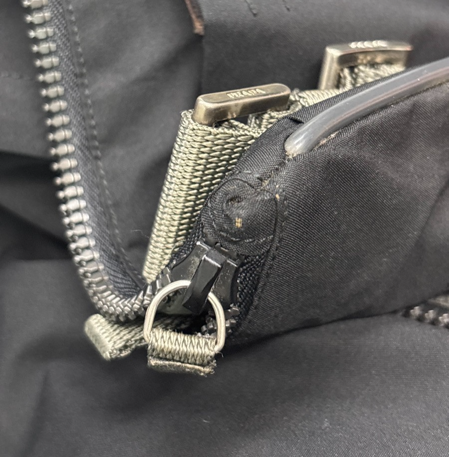 PRADA Logo Sport Crossbody Shoulder Bag Nylon Canvas Black Green SHW 65KD178