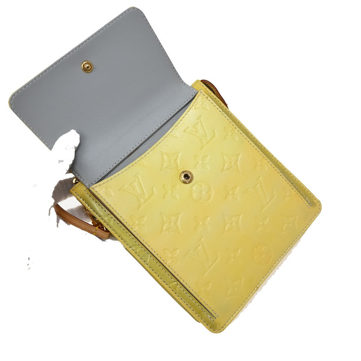 LOUIS VUITTON Mott Shoulder Bag Monogram Vernis Lime Yellow M91059 63KB273